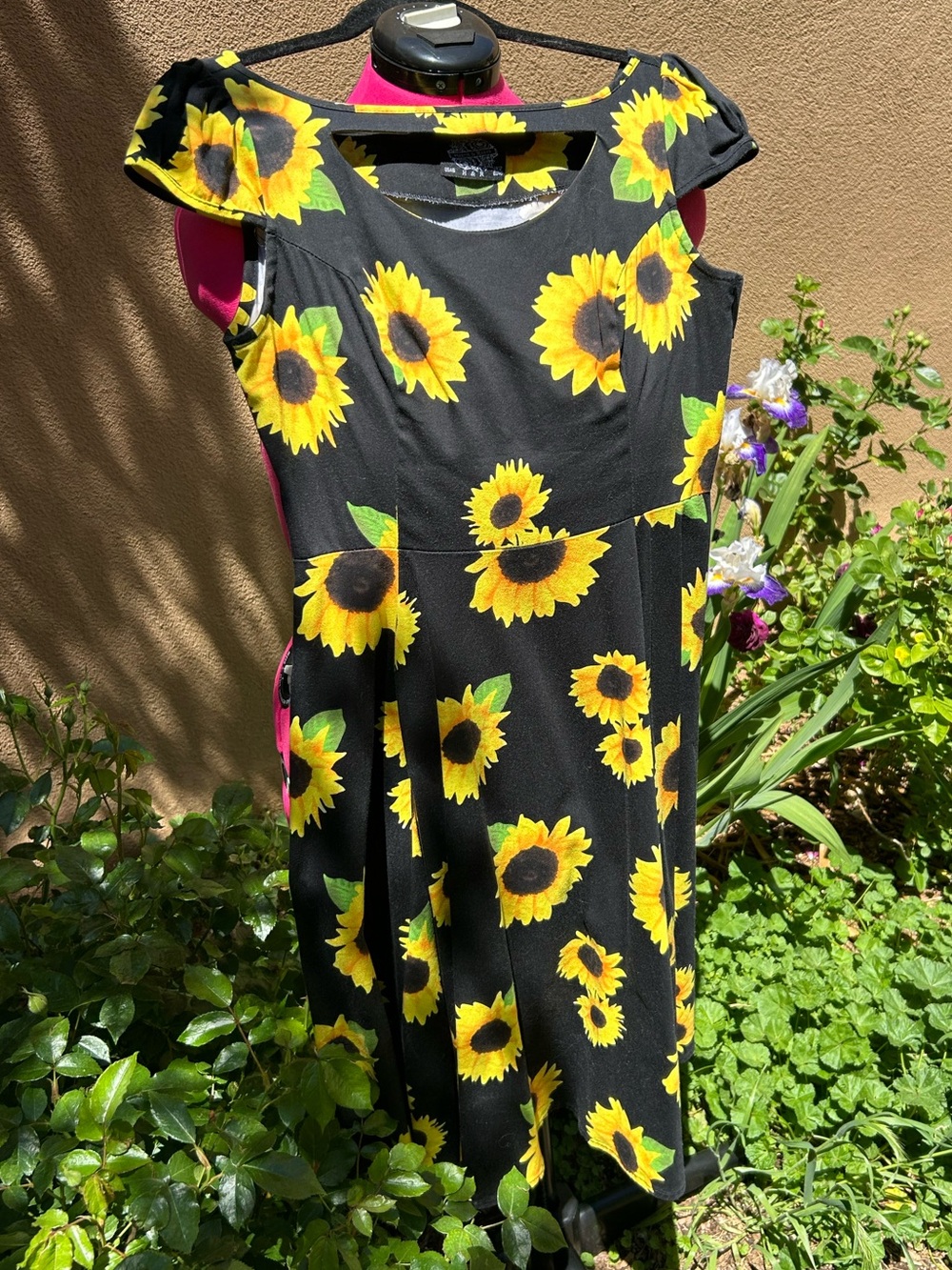 Hearts & Roses Black Sunflower Dress